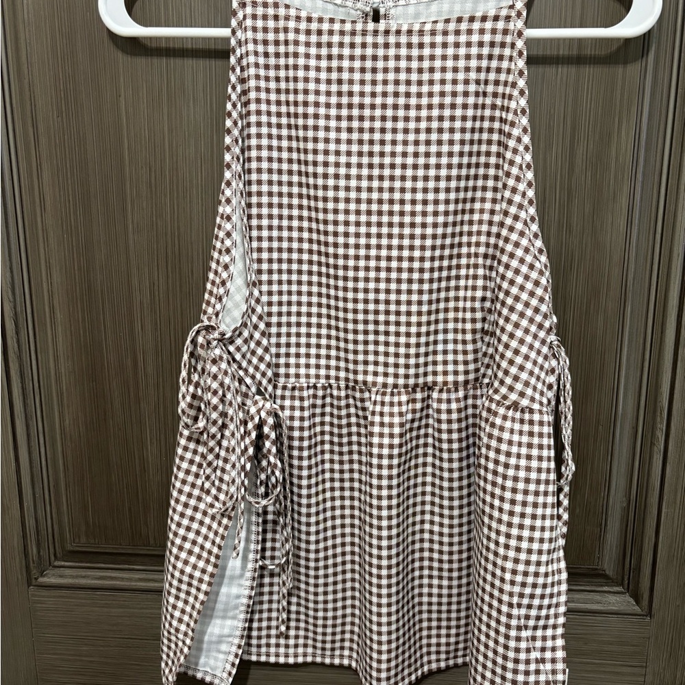 Brown Gingham Women's Blouse